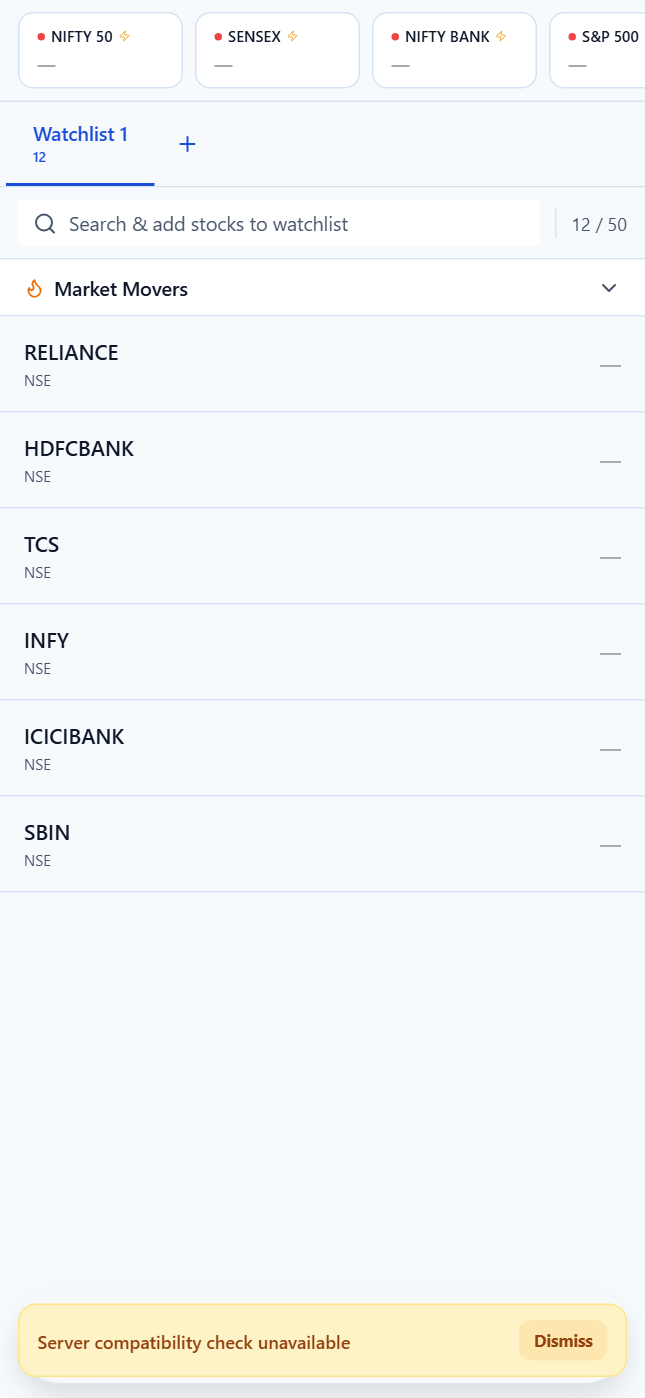 Watchlists stay readable at a glance
